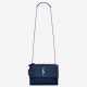 Saint Laurent Sunset Medium Bag In Blue Crocodile Embossed Leather