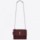 Saint Laurent Sunset Medium Bag In Bordeaux Crocodile Embossed Leather