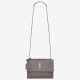 Saint Laurent Sunset Medium Bag In Grey Crocodile Embossed Leather