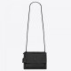 Saint Laurent Sunset Medium Bag In Noir Crocodile Embossed Leather