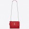 Saint Laurent Sunset Medium Bag In Red Crocodile Embossed Leather