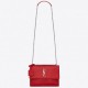 Saint Laurent Sunset Medium Bag In Red Crocodile Embossed Leather