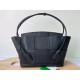 Bottega Veneta Arco Medium Bag In Black Grained Leather