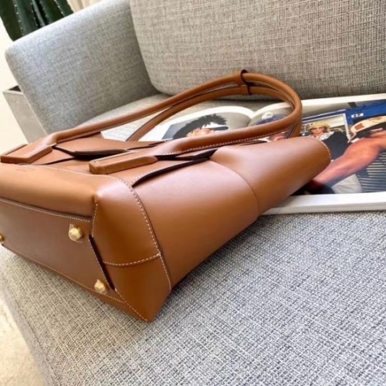 Bottega Veneta Arco Medium Bag In Caramel Intrecciato Calfskin