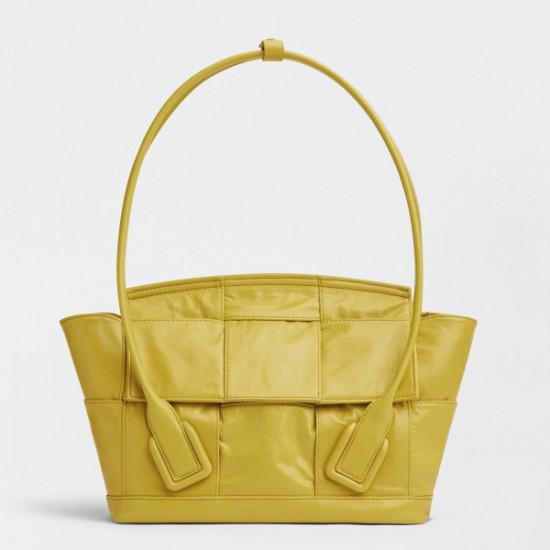 Bottega Veneta Arco Small Bag In Mirabelle Intrecciato Leather