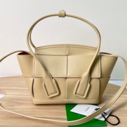 Bottega Veneta Mini Arco Bag In Beige Intrecciato Calfskin