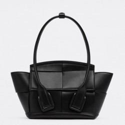 Bottega Veneta Mini Arco Bag In Black Intrecciato Calfskin