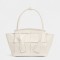 Bottega Veneta Mini Arco Bag In White Intrecciato Leather