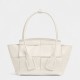 Bottega Veneta Mini Arco Bag In White Intrecciato Leather