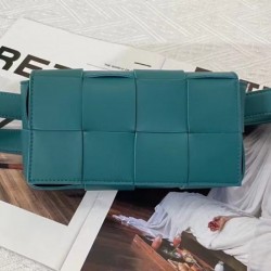 Bottega Veneta Cassette Belt Bag In Mallard Intrecciato Leather