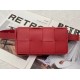 Bottega Veneta Cassette Belt Bag In Red Intrecciato Leather