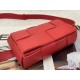 Bottega Veneta Cassette Belt Bag In Red Intrecciato Leather