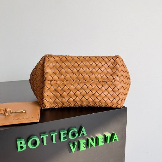 Bottega Veneta Cabat Mini Bag In Caramel Intrecciato Lambskin