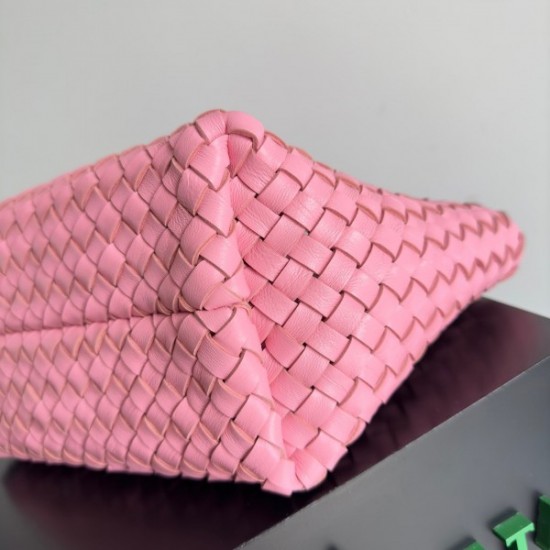 Bottega Veneta Cabat Mini Bag In Pink Intrecciato Lambskin