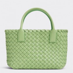 Bottega Veneta Cabat Mini Bag In Pistachio Intrecciato Lambskin