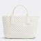 Bottega Veneta Cabat Mini Bag In White Intrecciato Lambskin