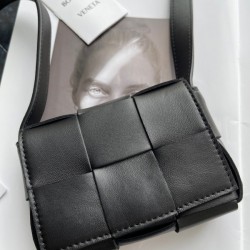 Bottega Veneta Candy Cassette Bag In Black Lambskin