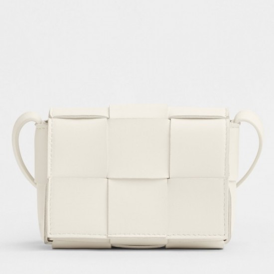 Bottega Veneta Candy Cassette Bag In White Lambskin