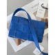 Bottega Veneta Cassett Bag In Blue Intrecciato Lambskin