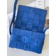 Bottega Veneta Cassett Bag In Blue Intrecciato Lambskin