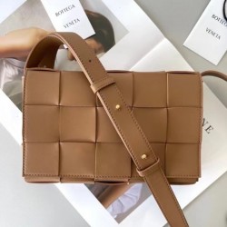 Bottega Veneta Cassett Bag In Caramel Intrecciato Lambskin