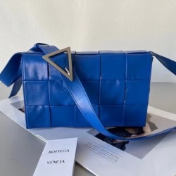 Bottega Veneta Cassett Bag In Cobalt Wrinkled Calfskin