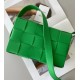 Bottega Veneta Cassett Bag In Green Intrecciato Lambskin