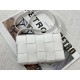 Bottega Veneta Cassett Bag In White Intrecciato Lambskin