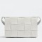 Bottega Veneta Cassett Bag In White Intrecciato Lambskin