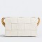 Bottega Veneta Cassette Bag In White Grained Leather