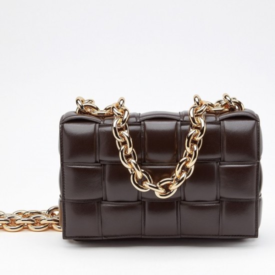 Bottega Veneta Chain Cassette Bag In Black Calfskin