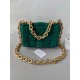 Bottega Veneta Chain Cassette Bag In Emerald Green Suede