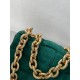 Bottega Veneta Chain Cassette Bag In Emerald Green Suede