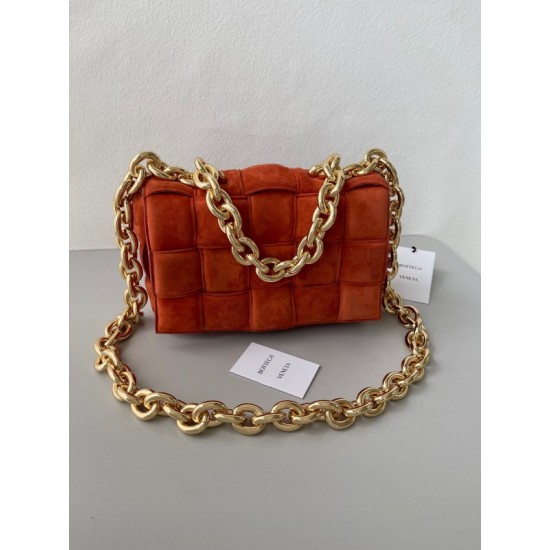 Bottega Veneta Chain Cassette Bag In Maple Suede