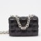 Bottega Veneta Chain Cassette Bag In Noir Calfskin