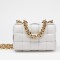 Bottega Veneta Chain Cassette Bag In White Calfskin