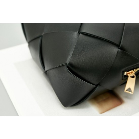 Bottega Veneta Mini Cassette Camera Bag In Black Lambskin