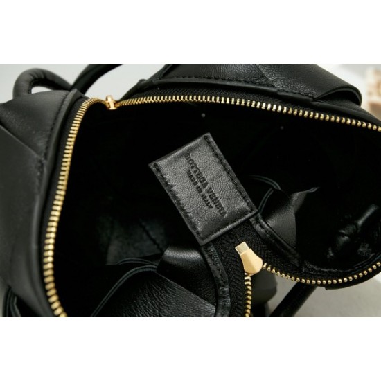 Bottega Veneta Mini Cassette Camera Bag In Black Lambskin