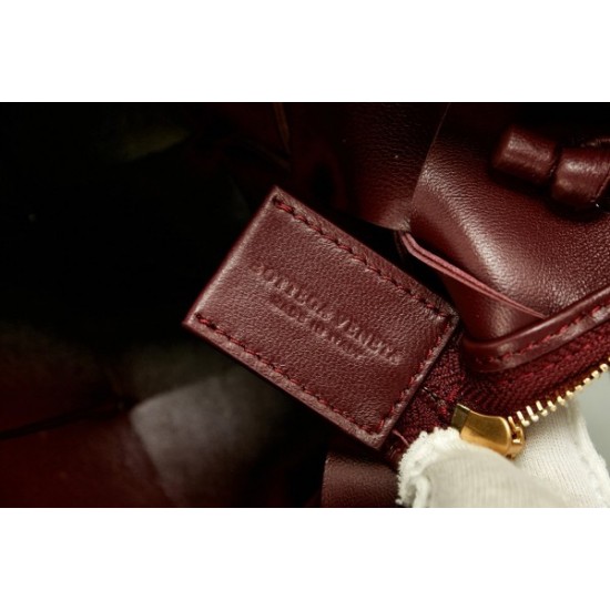 Bottega Veneta Mini Cassette Camera Bag In Bordeaux Lambskin