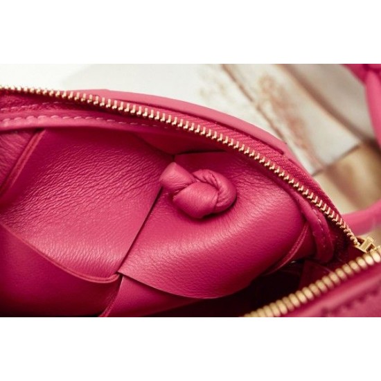 Bottega Veneta Mini Cassette Camera Bag In Cranberry Lambskin