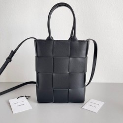 Bottega Veneta Mini Cassette Tote Bag In Black Lambskin