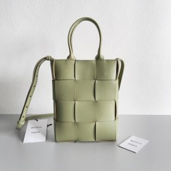 Bottega Veneta Mini Cassette Tote Bag In Travertine Lambskin