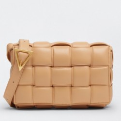 Bottega Veneta Padded Cassette Bag In Almond Lambskin