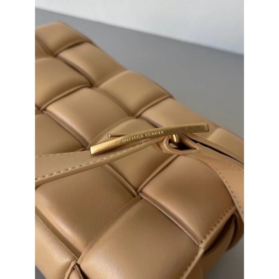 Bottega Veneta Padded Cassette Bag In Almond Lambskin