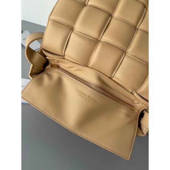 Bottega Veneta Padded Cassette Bag In Almond Lambskin