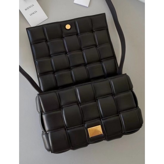 Bottega Veneta Padded Cassette Bag In Black Lambskin