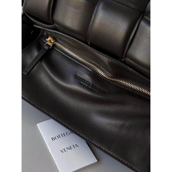 Bottega Veneta Padded Cassette Bag In Black Lambskin