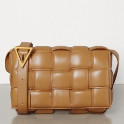 Bottega Veneta Padded Cassette Bag In Caramel Calfskin