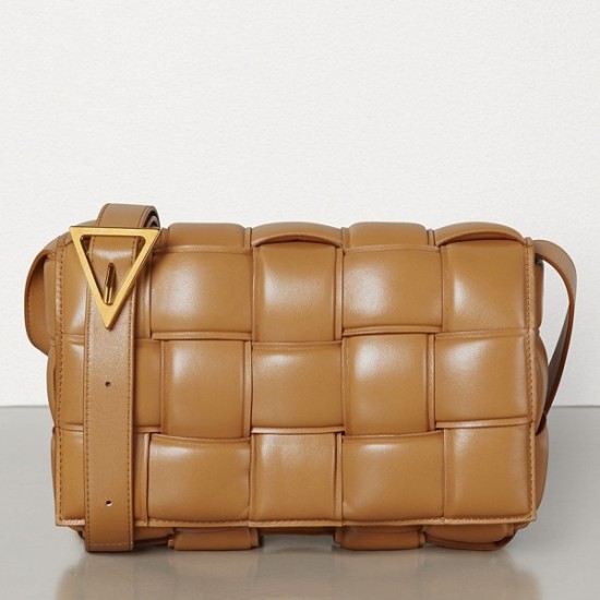 Bottega Veneta Padded Cassette Bag In Caramel Calfskin