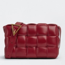 Bottega Veneta Padded Cassette Bag In Dard Red Lambskin